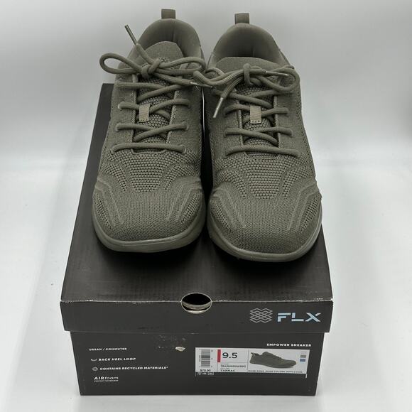 NWT FLX Tarmac Green Dynamic Knit Air Foam Training Dart Sneakers Mens Size 9.5 - Picture 3 of 15